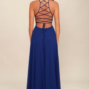 Lulu’s Strappy to be Here Royal Blue Maxi Dress